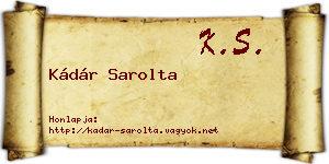 Kádár Sarolta névjegykártya